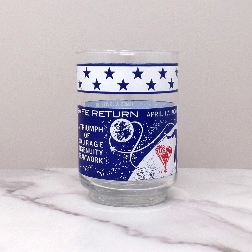 Vintage Libbey Apollo 13 NASA Moon Mission Lowball / Juice Glass, set of 2, 1970